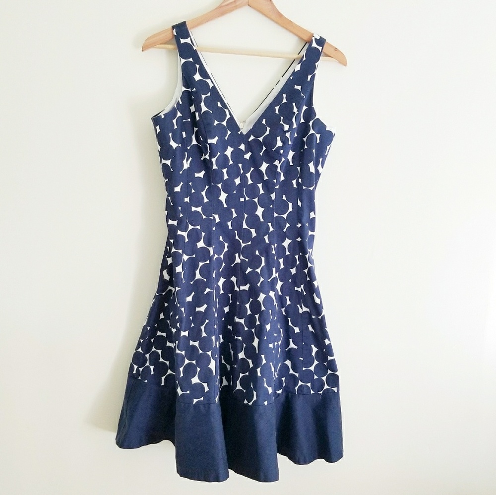 Nine West Patterned Fit And Flare Dress Size 8 (M)